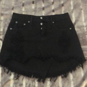 Carmar/LF black denim distressed skirt